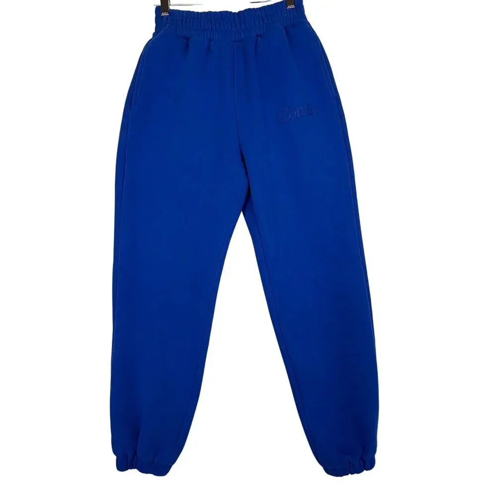 Comfrt Minimalist Hoodie Jogger Set Unisex Sz S Cobalt Blue Oversized Tracksuit